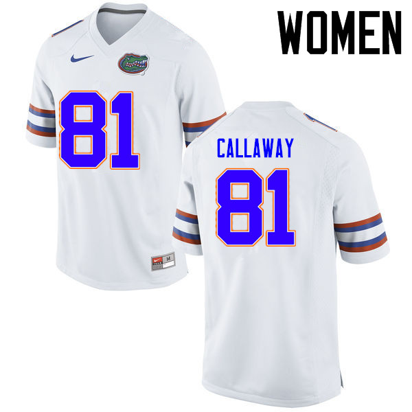 Women Florida Gators #81 Antonio Callaway College Football Jerseys Sale-White